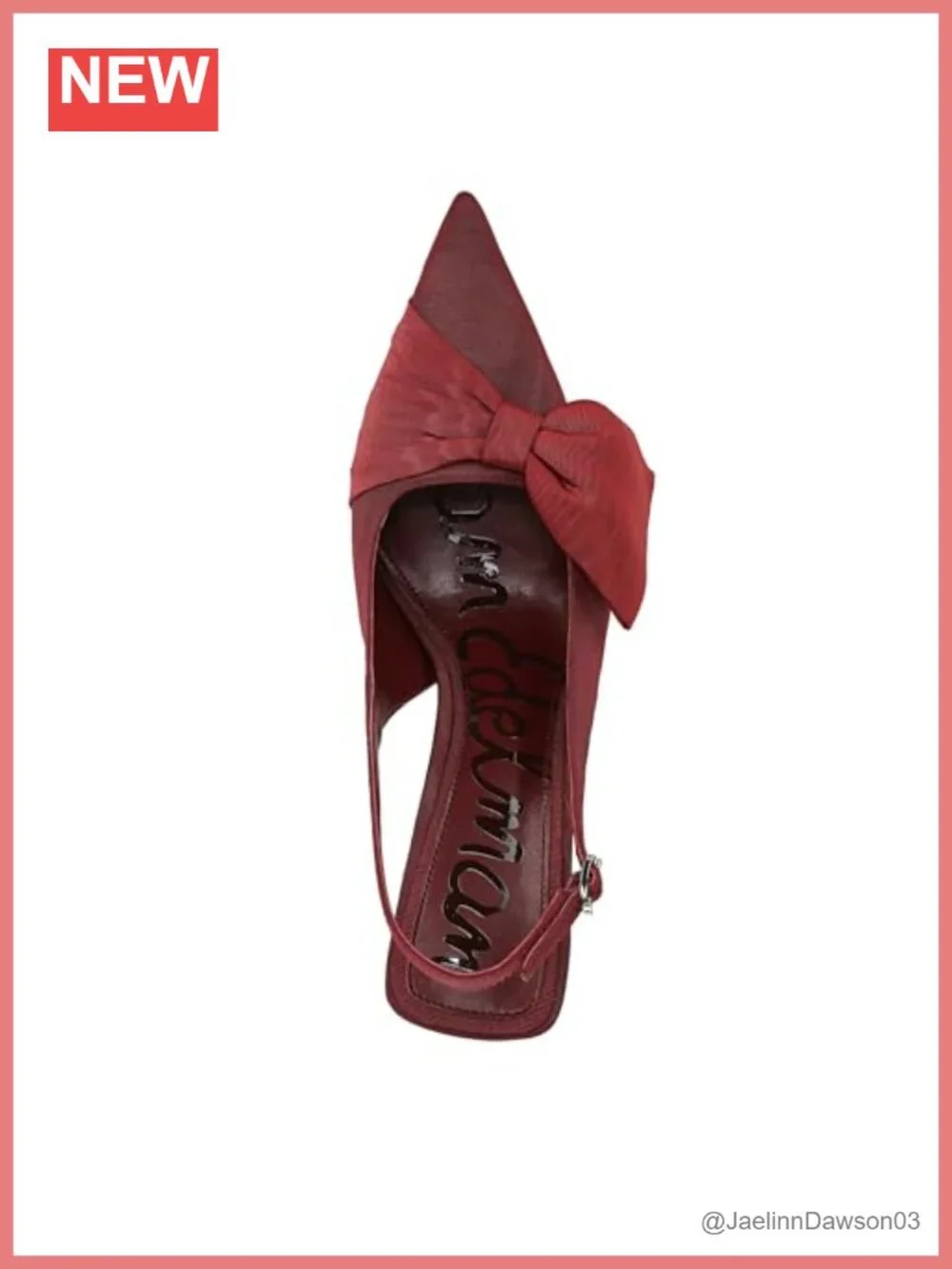 Sam Edelman Onia Bow Slingback Pumps Flare Heel Pointed Toe 4.13